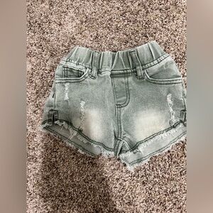 Little Bipsy Green Distressed Denim Shorts